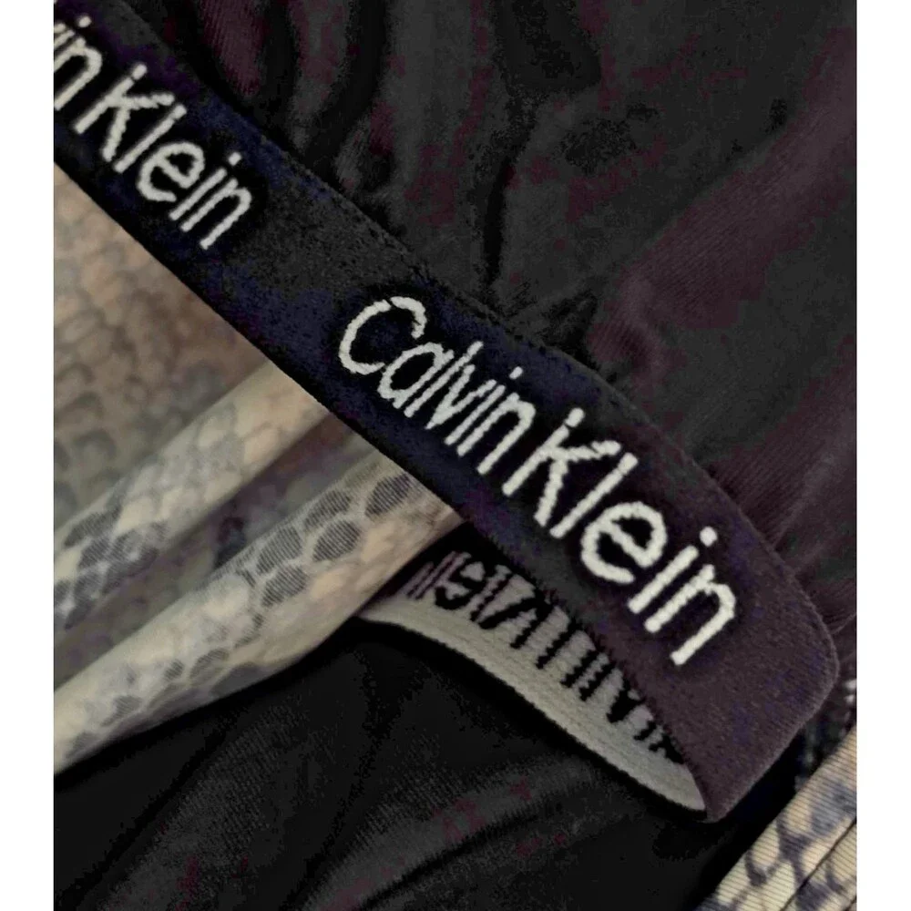 Calvin Klein Tankini Top Women's Snake Print Blouson Swimwear Blush Boa Top M